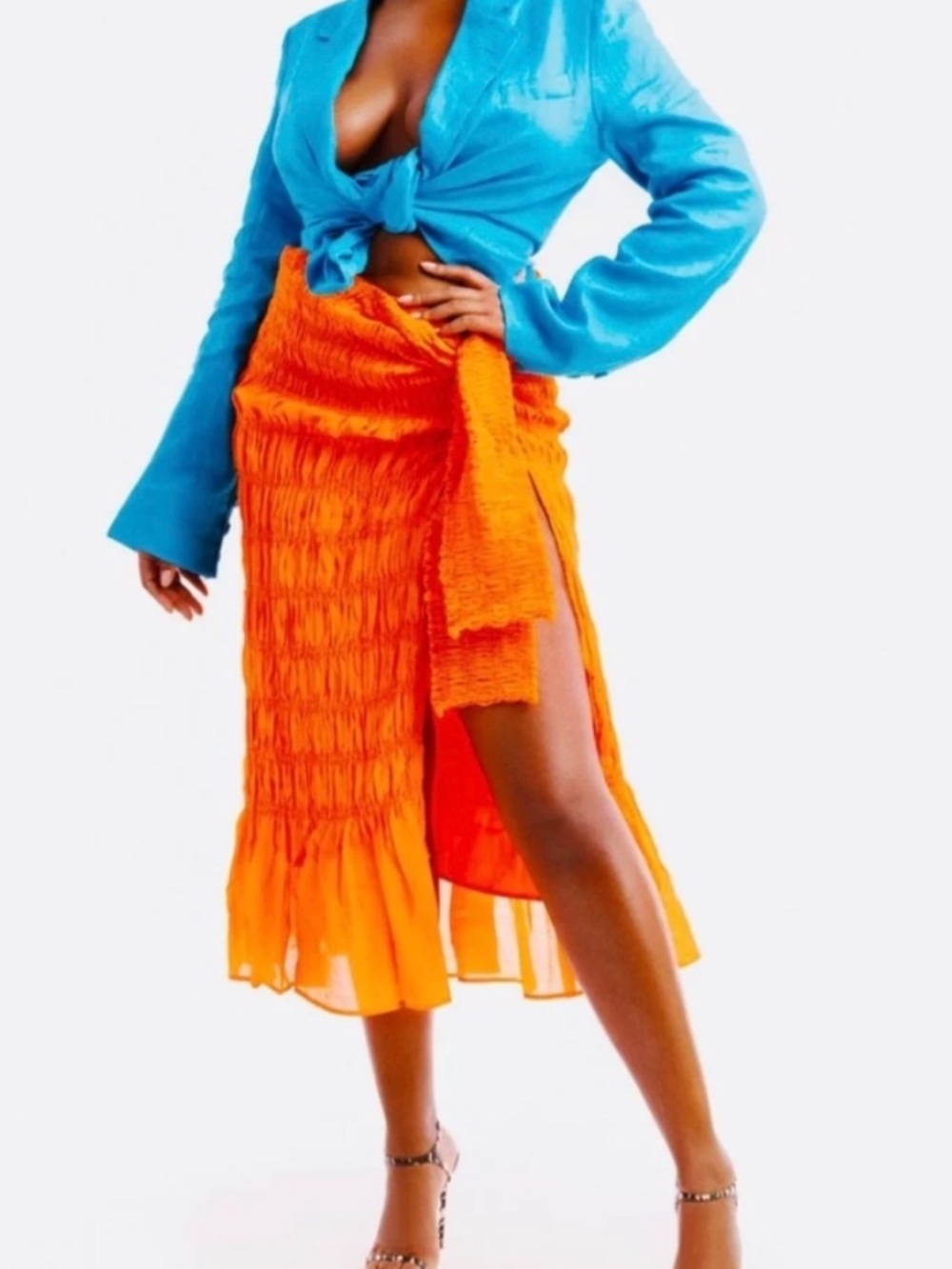Hanifa Samaria Skirt in Orange SZ XS NWT